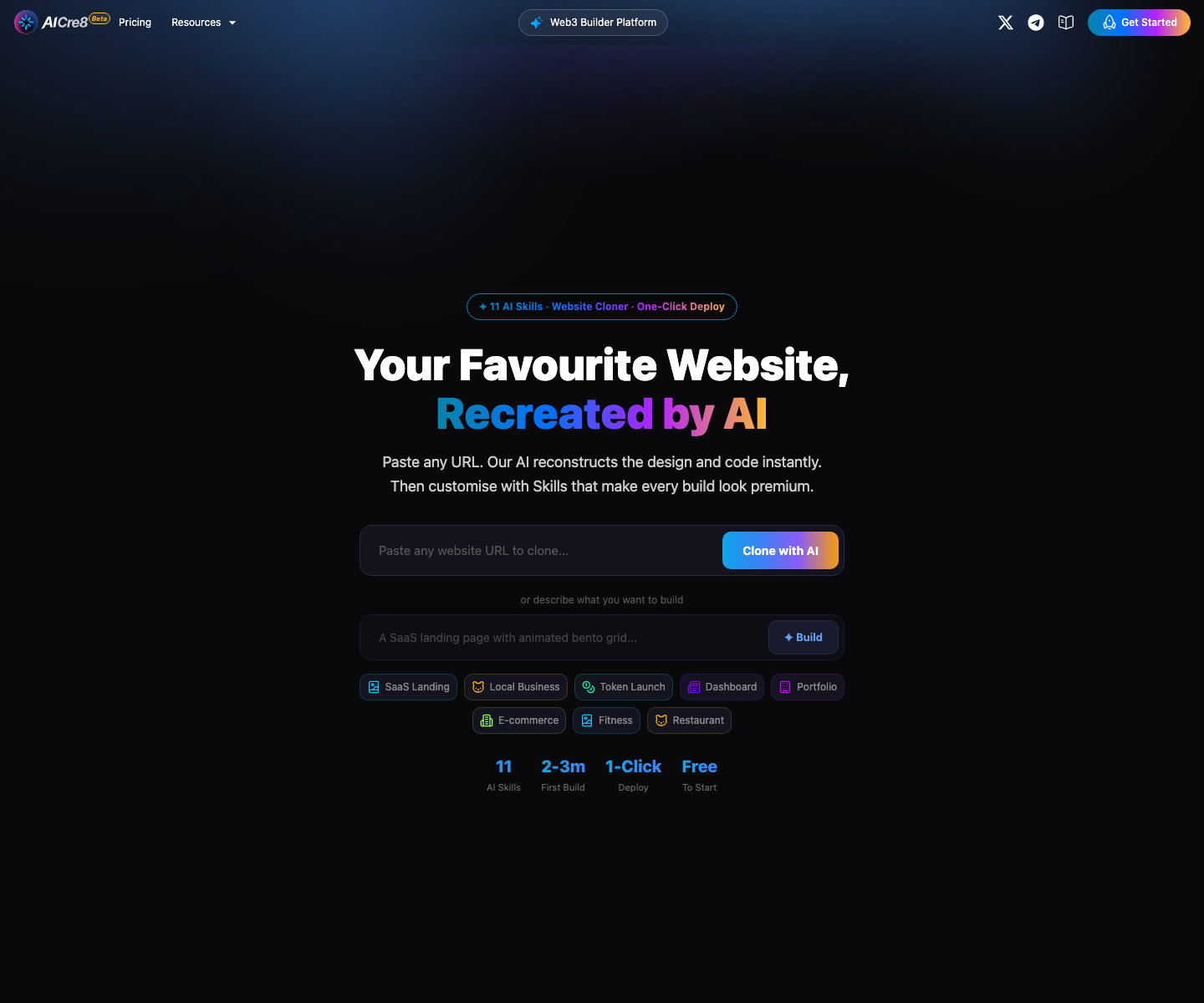 AICre8 homepage
